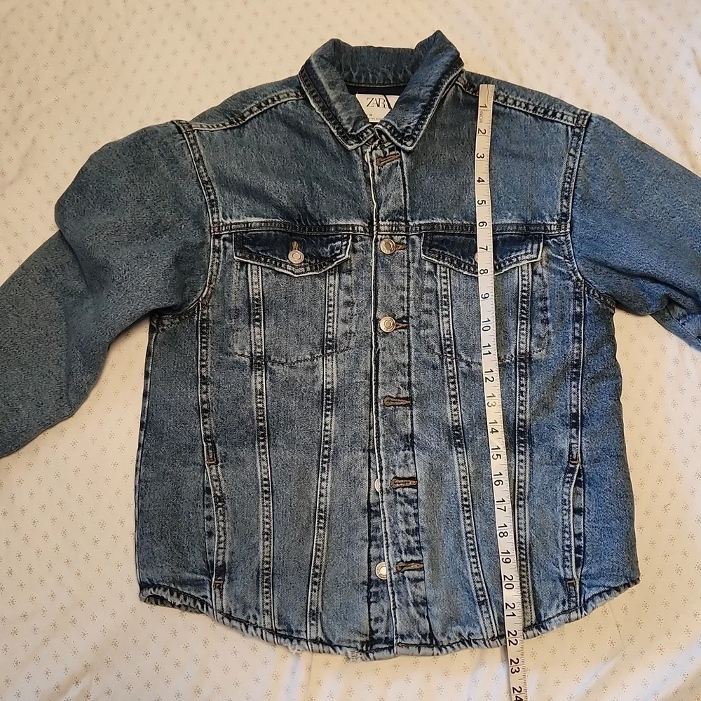 Zara boys denim button-up insulated jacket sz 10